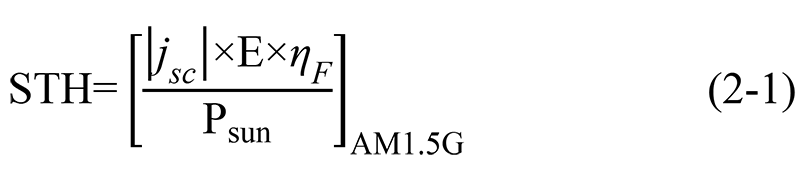 Formula for calculating STH energy conversion efficiency in photoelectrocatalytic water splitting reactions.png Formula for calculating STH energy conversion efficiency in photoelectrocatalytic water splitting reactions.png